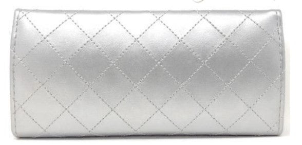 Jamie Quilted Clutch - Silver