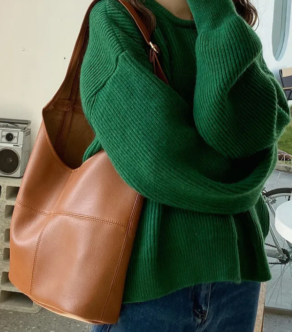 Hobo Leather Handbag -Brown