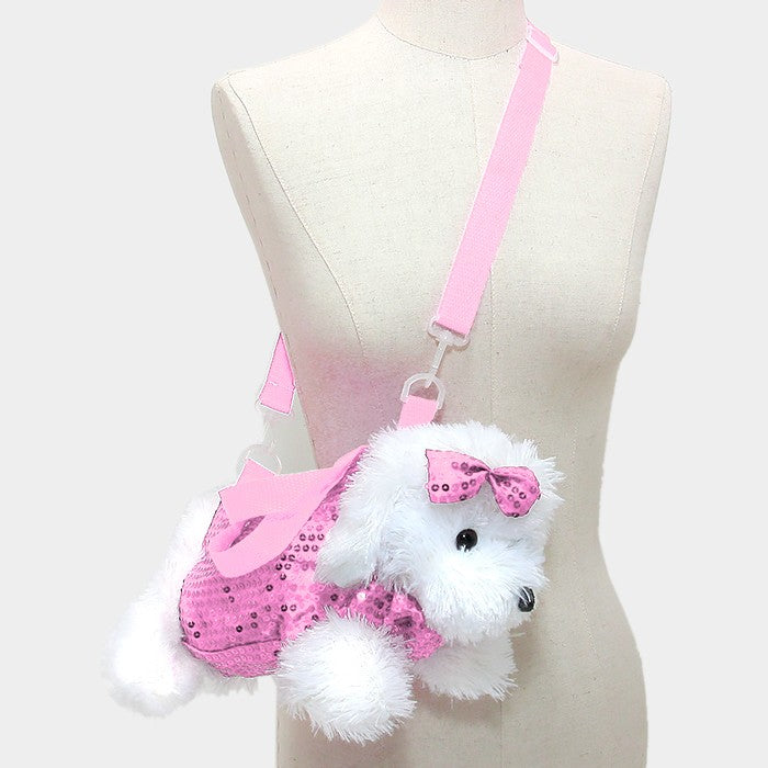 Sequin Dog Doll Crossbody Bag