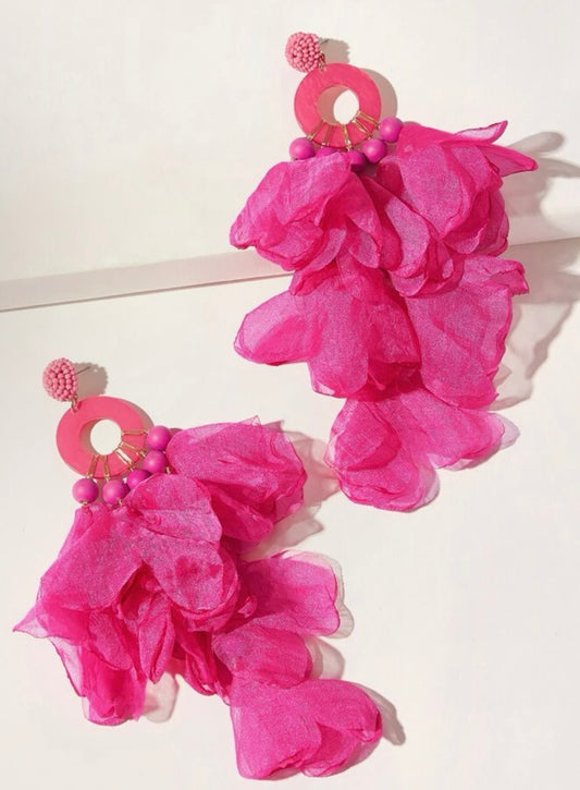 Flamenco Grande Bead Earring -Pink
