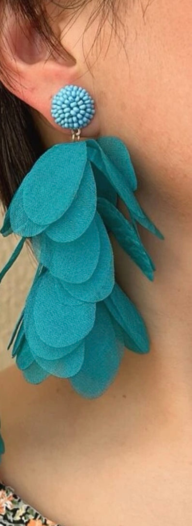 Flamenco Bead Earring - Blue