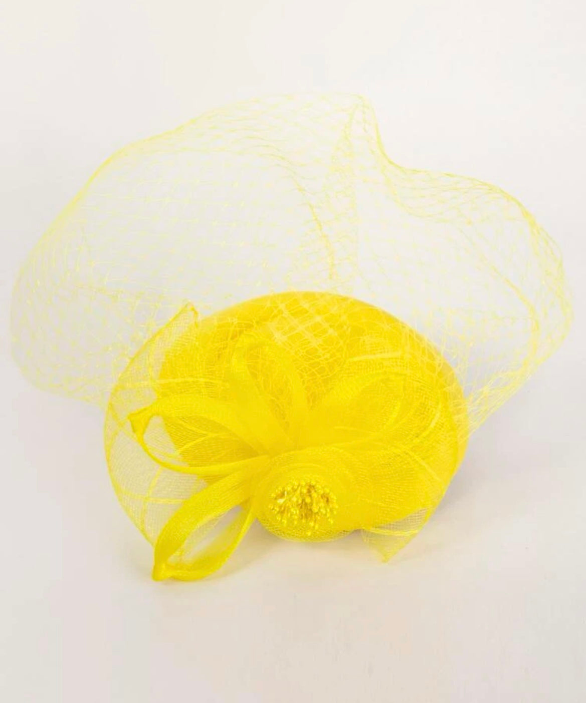 Ribbon Embellished Fascinator Hat - Yellow