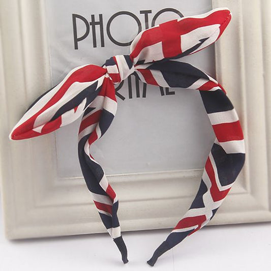 Knotted Headband- Red White Blue